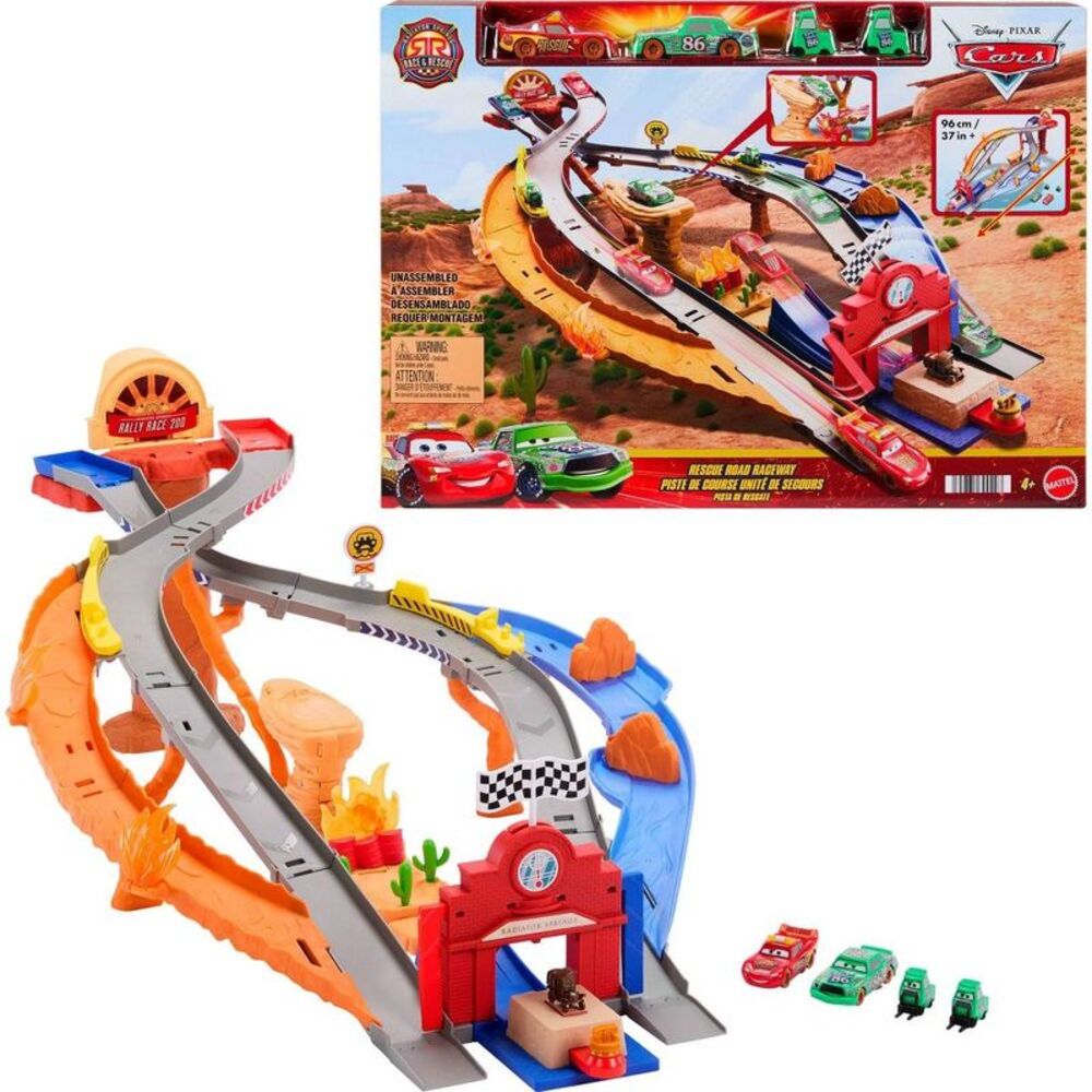 Cars -  Race & Rescue Playset Toy Vehicle Sets Gray